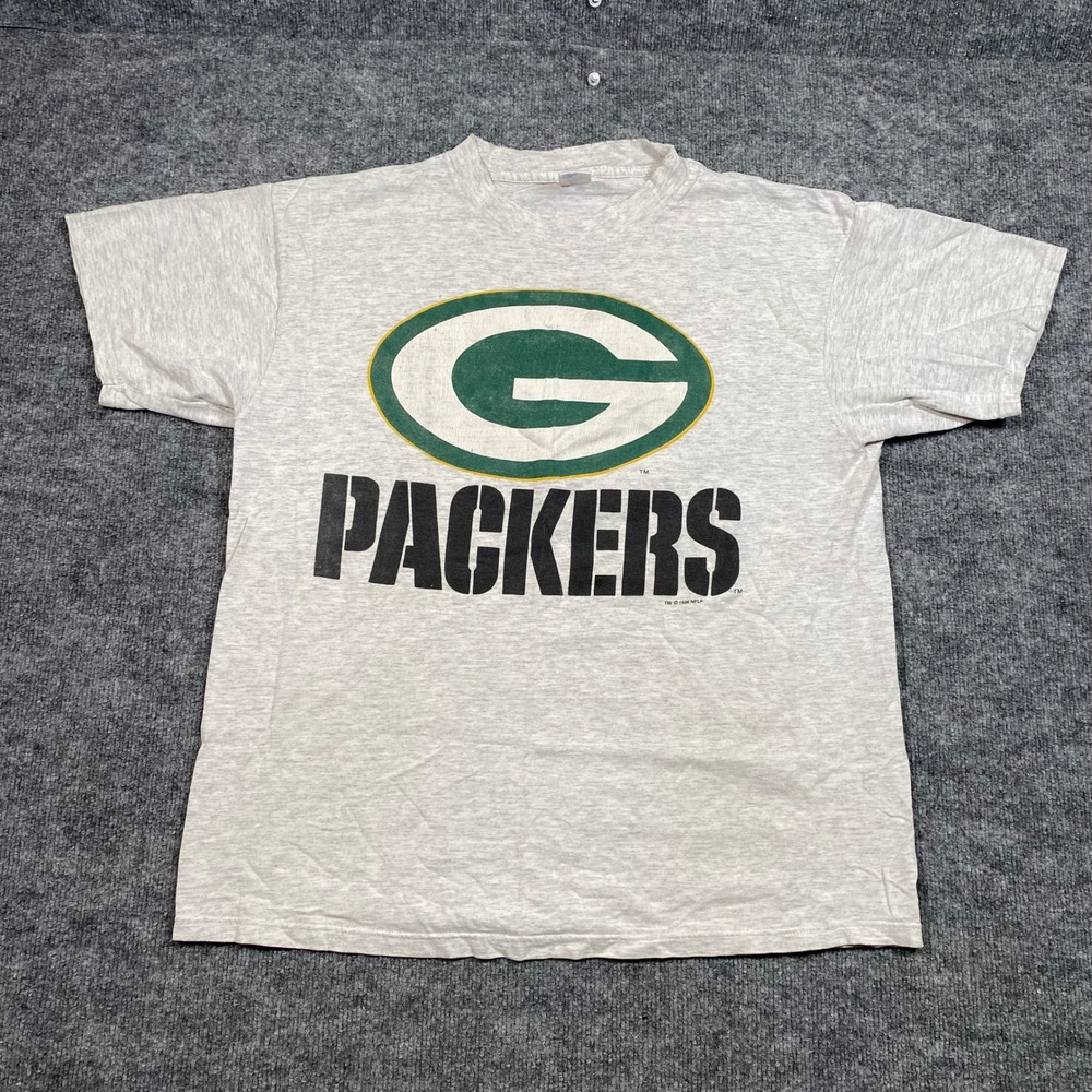 Vintage 1996 Green Bay Packers‎ Logo 7 T-Shirt Mens XL Gray NFL Single Stitch